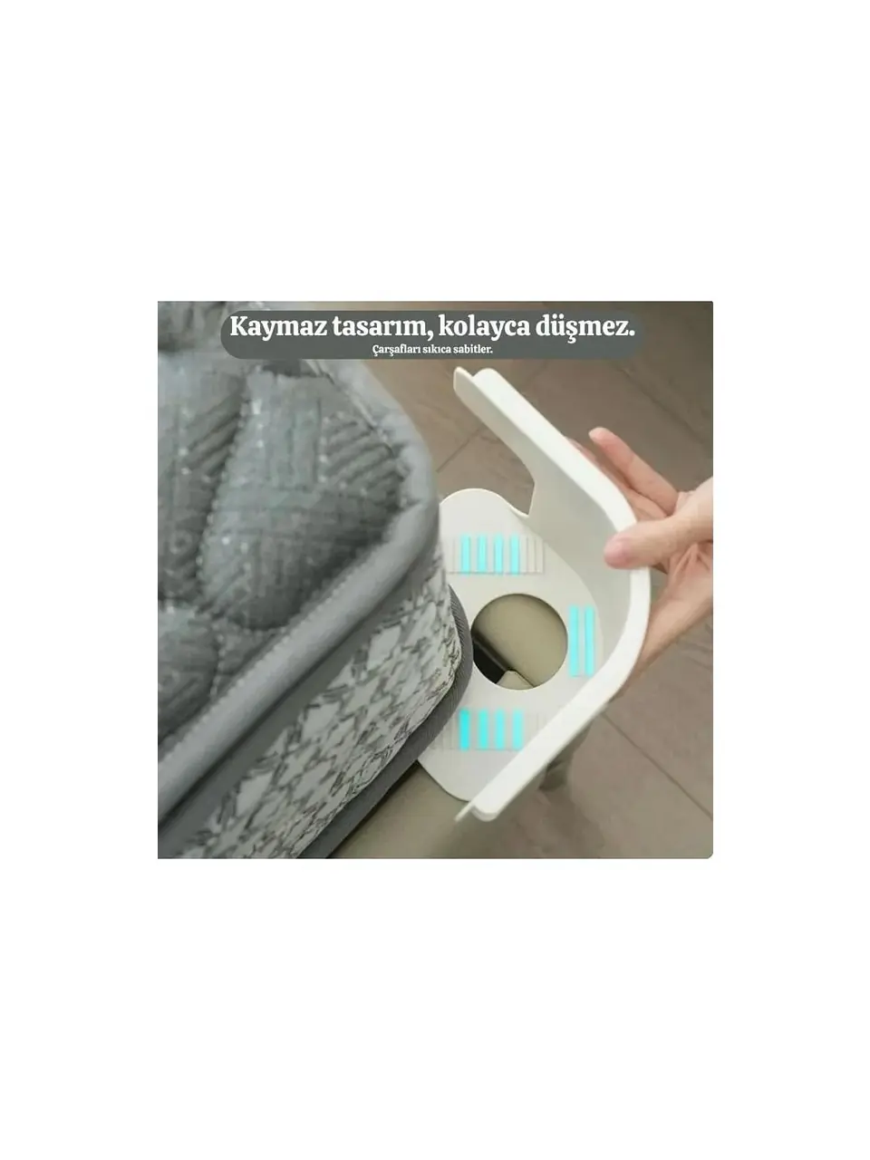 Çarşafmatik 4 Adet Çarşaf Düzenleyici Sabitleyici Görünmez Nevresim Çarşaf Kilidi Organizeri