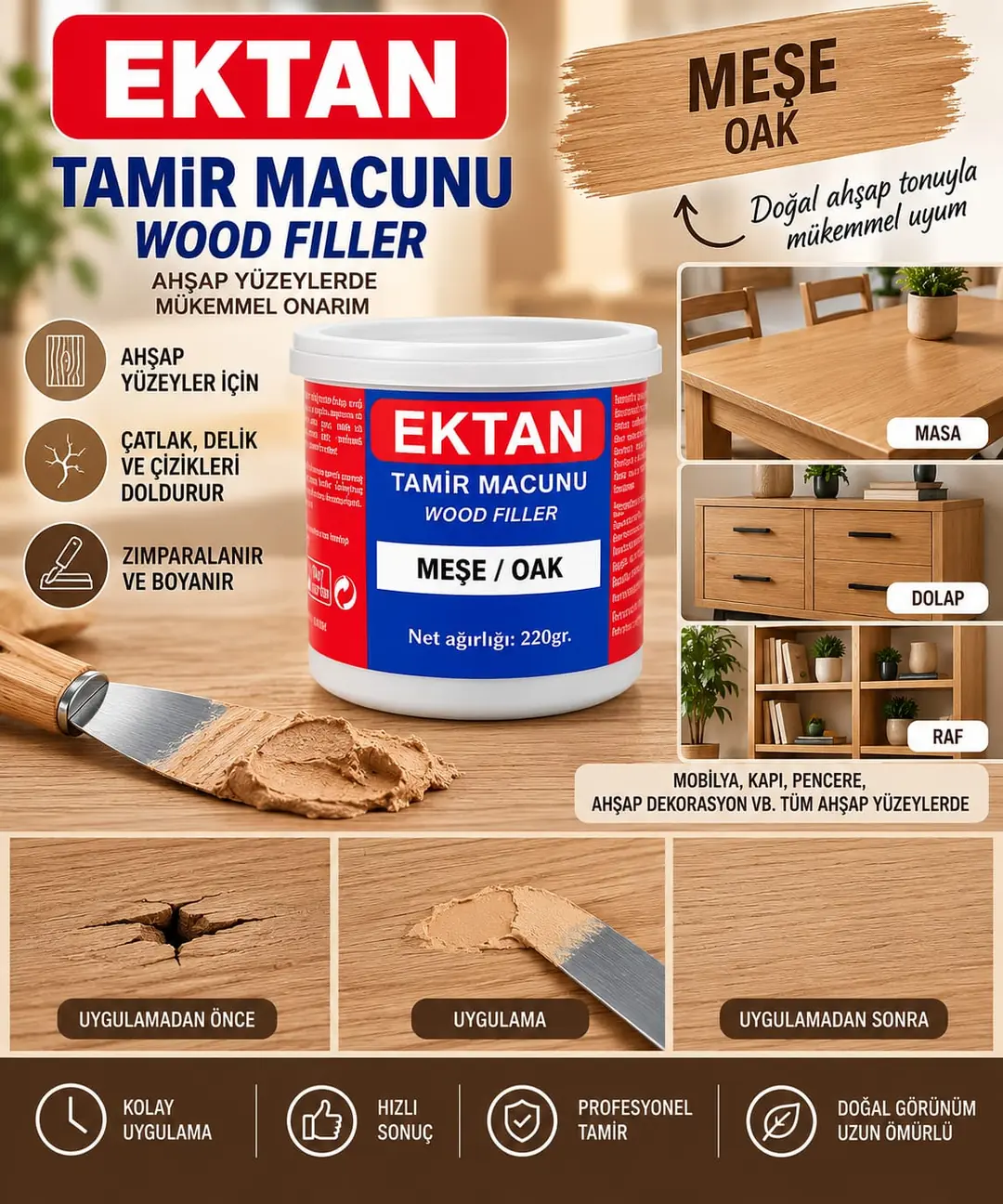 Ürün görseli: BALKAN MOBİLYA TAMİR MACUNU MEŞE