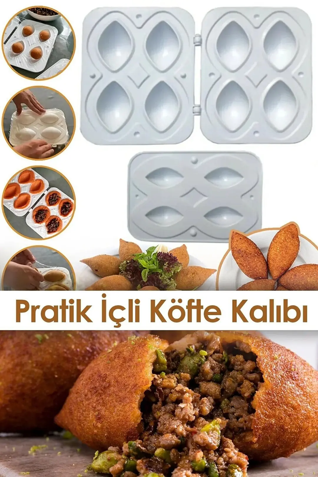 Ürün görseli: İçli Köfte Aparatı 4'lü Kalıp