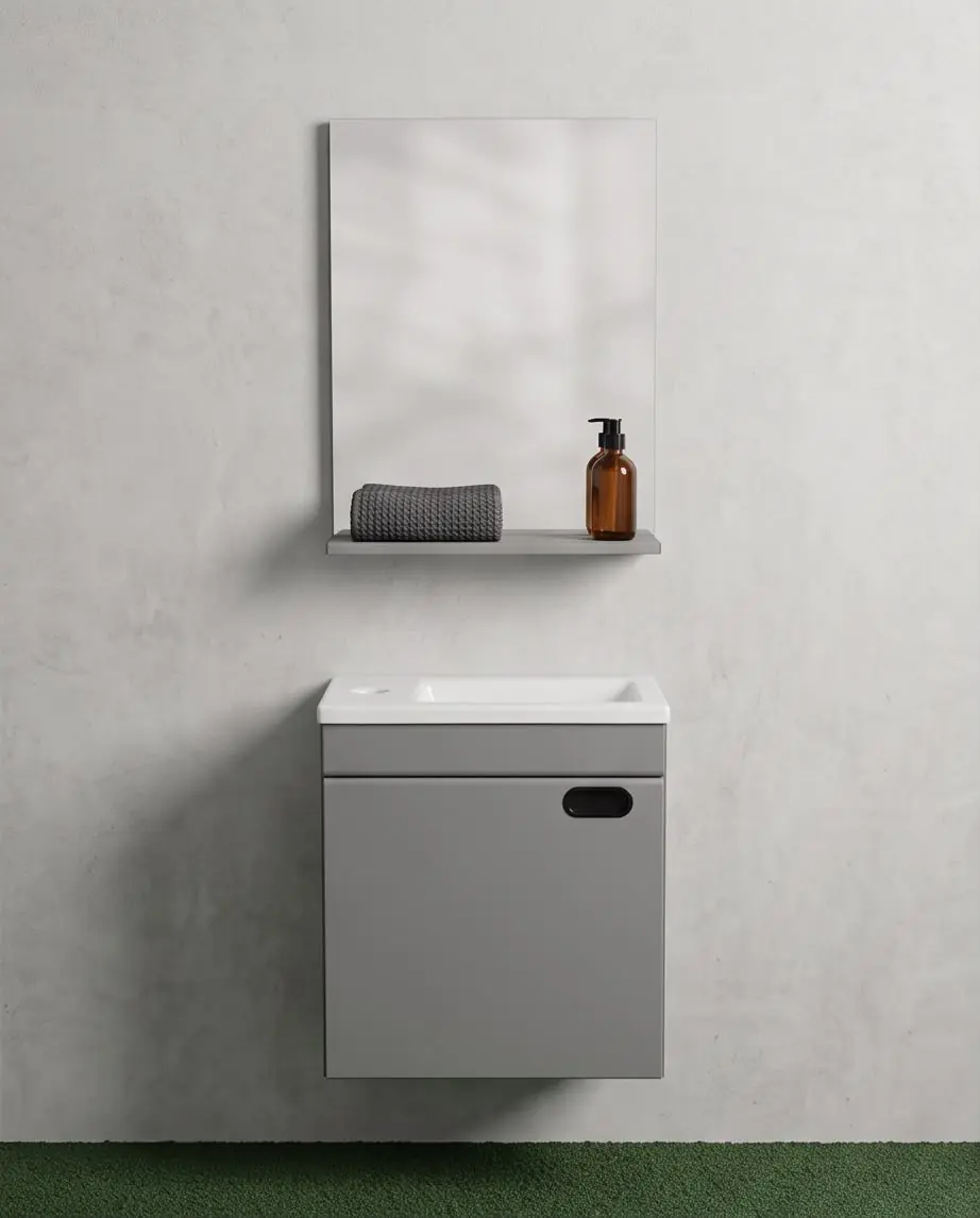 Ürün görseli: ÇERÇİ PVC BANYO DOLAP SETİ 43CM AKOR KARAVAN TEKNE