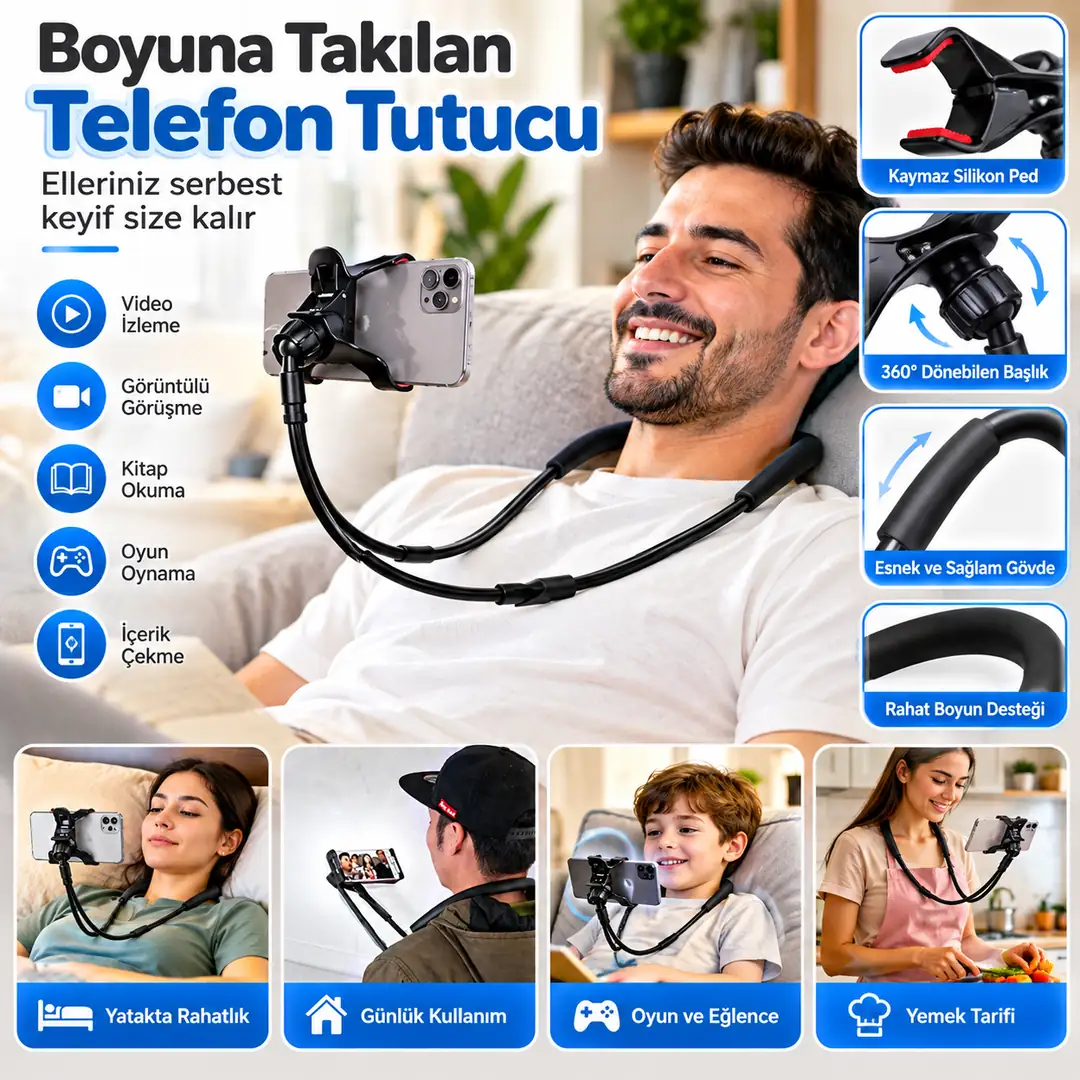 Ürün görseli: ATASAN BOYUNA ASILAN TELEFON TUTUCU