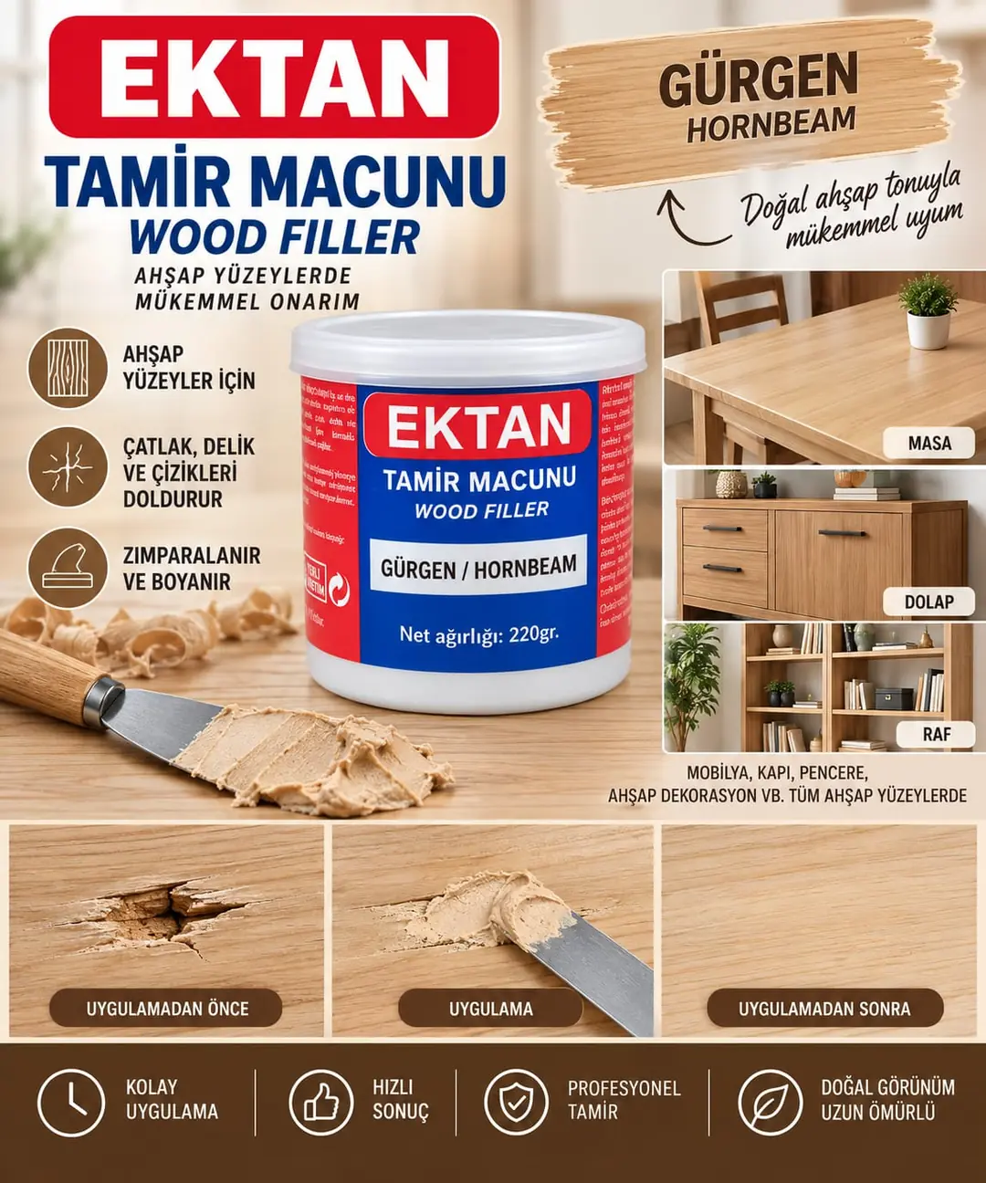 Ürün görseli: BALKAN MOBİLYA TAMİR MACUNU GÜRGEN