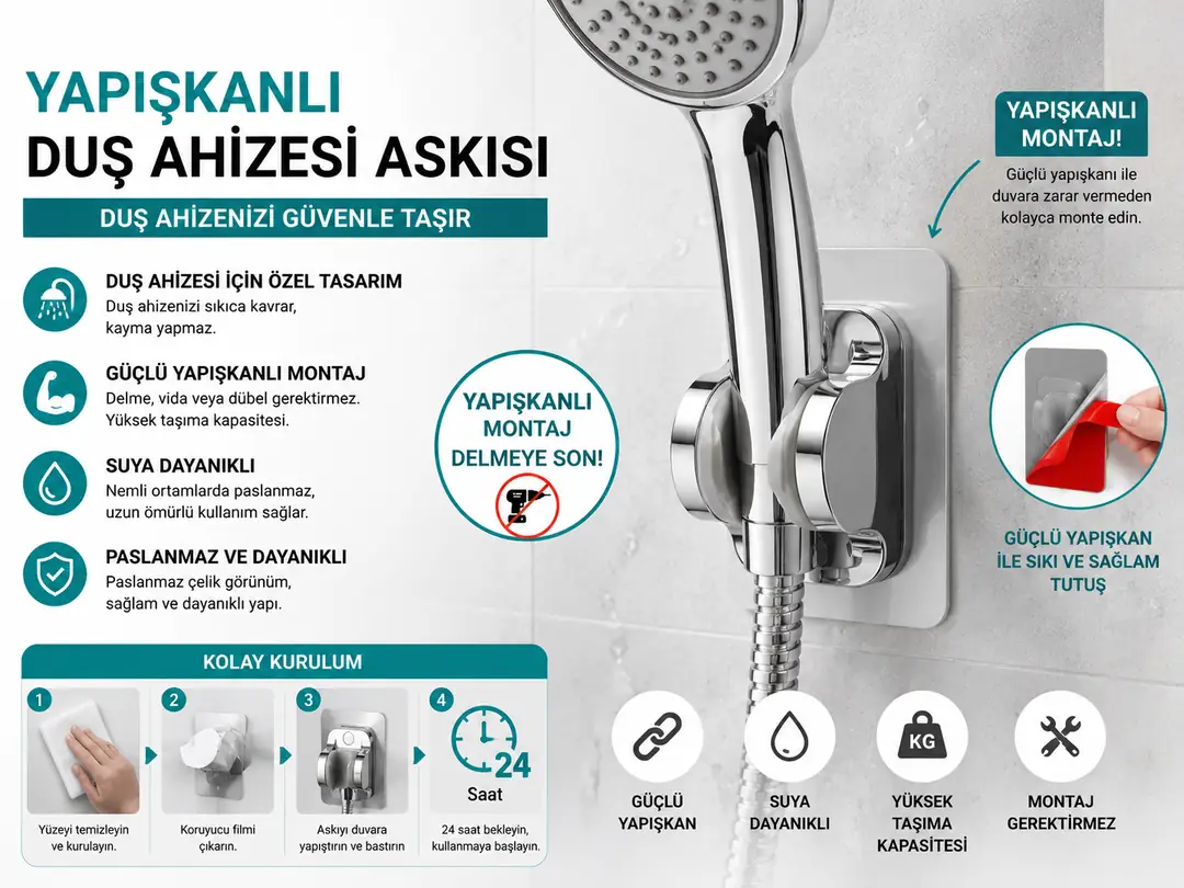 Ürün görseli: İLHAN YAPIŞKANLI DUŞ ASKI APARATI