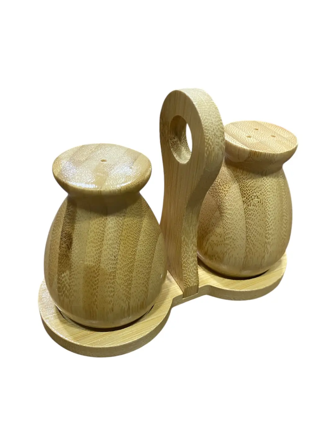 Bambu Altlıklı Tuzluk Karabiberlik 3 Parça