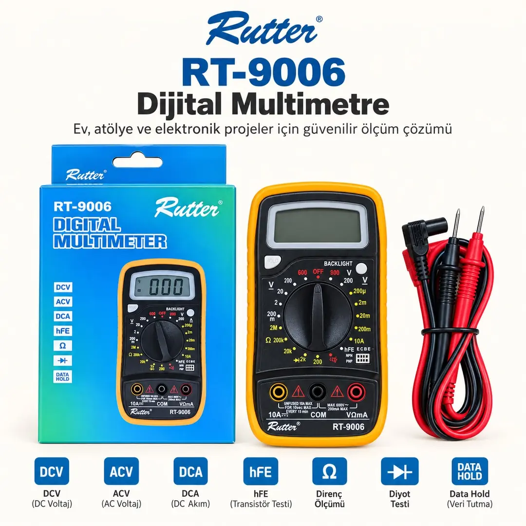 Ürün görseli: OLGUN RUTTER DİJİTAL ÖLÇÜ ALETİ AVOMETRE 9006