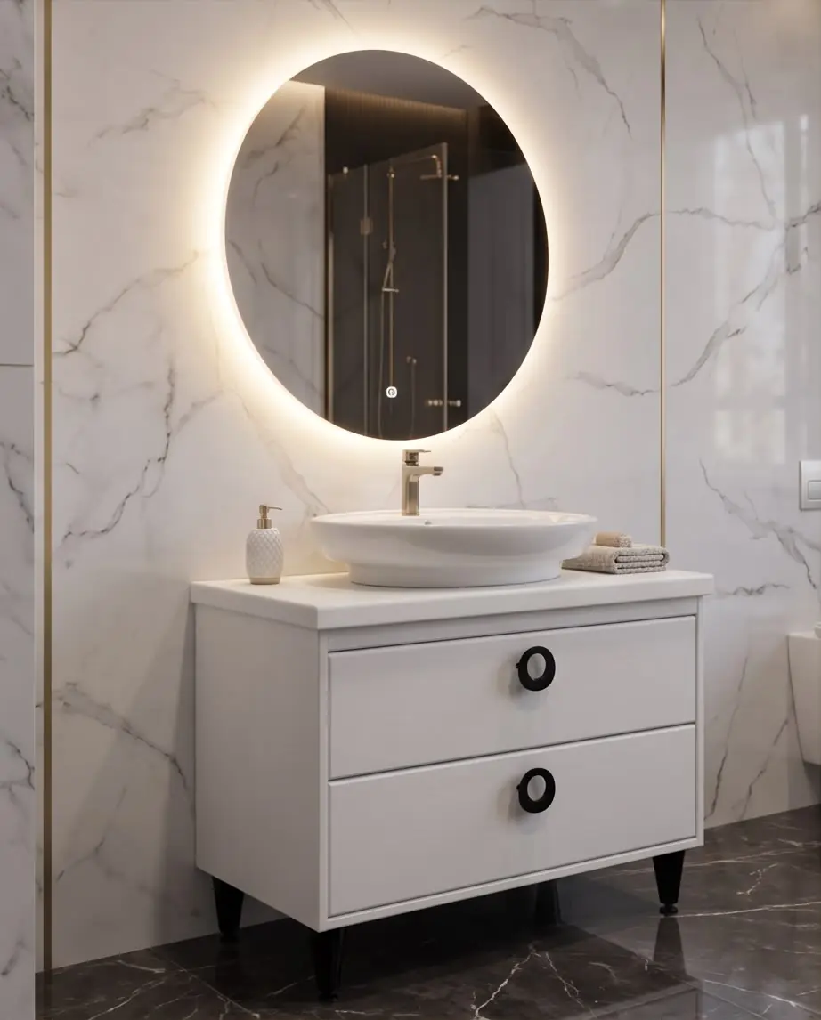 ÇERÇİ PVC SOFİA BANYO LAVABO DOLAP SETİ