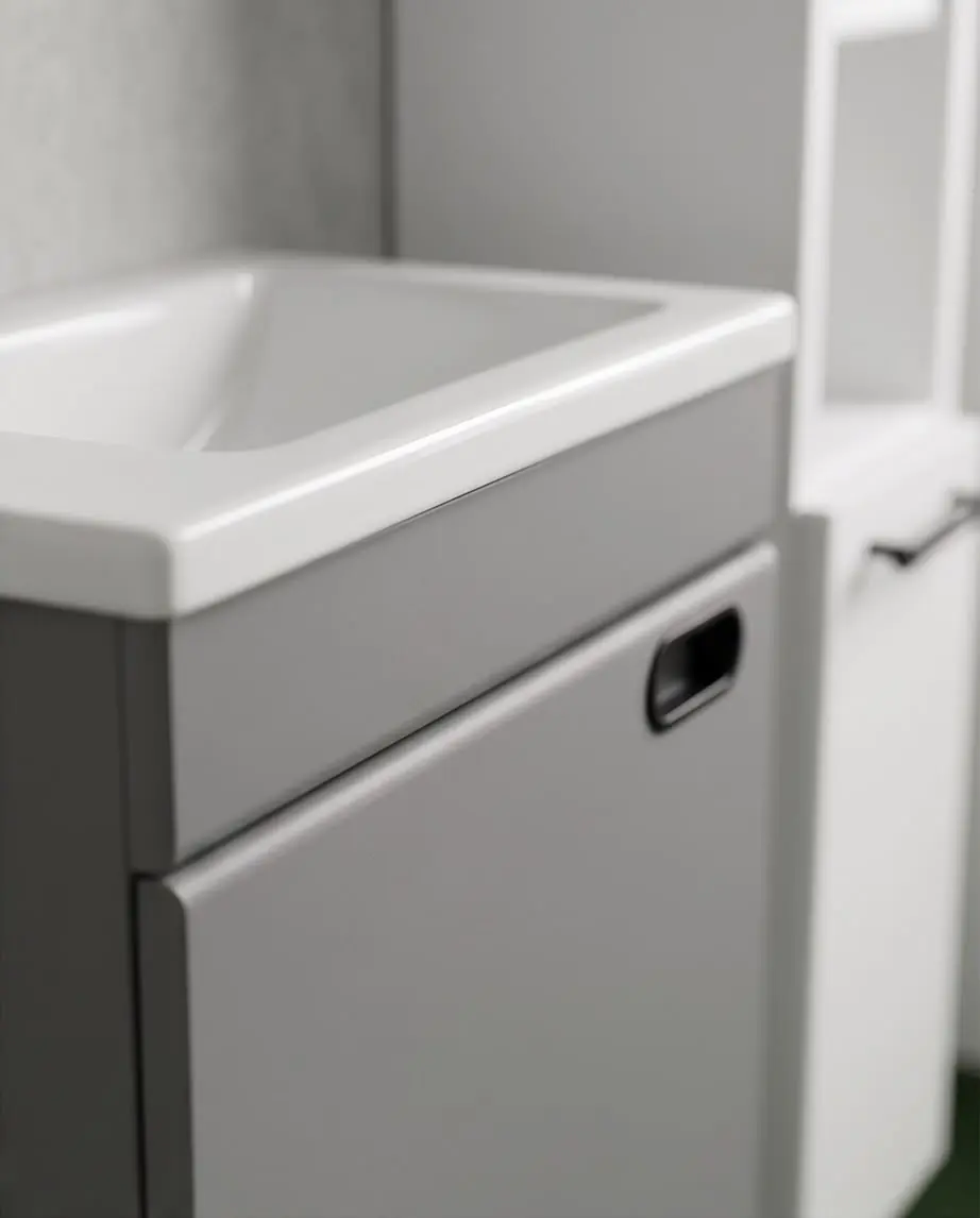 ÇERÇİ PVC BANYO DOLAP SETİ 43CM AKOR KARAVAN TEKNE