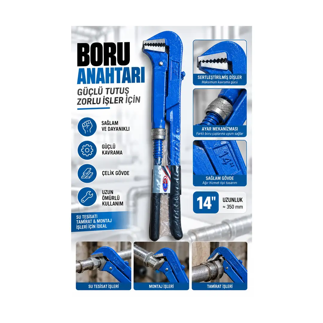 Ürün görseli: ORHAN NO:1 ÇELİK MAŞALI BORU ANAHTARI
